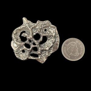 BRUTALIST Robert Larin Plated Pewter Brooch
